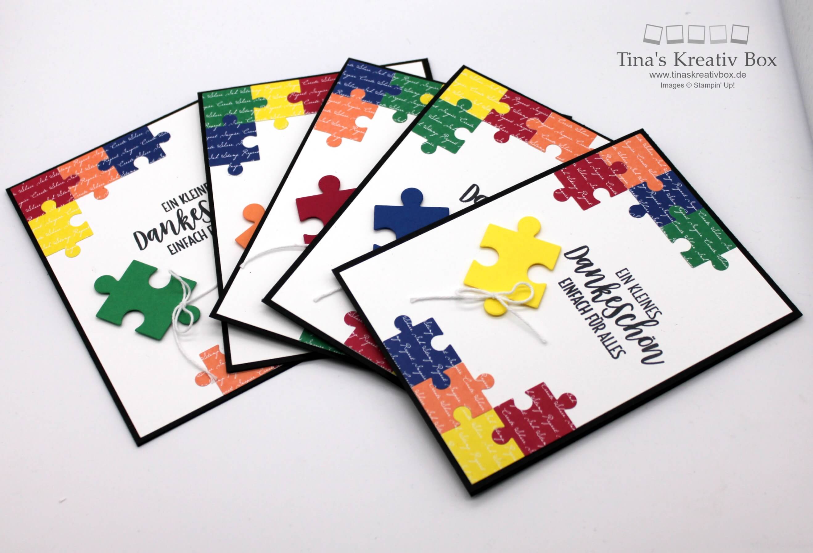 Dankeschön Karten – Puzzleteile – tinaskreativbox