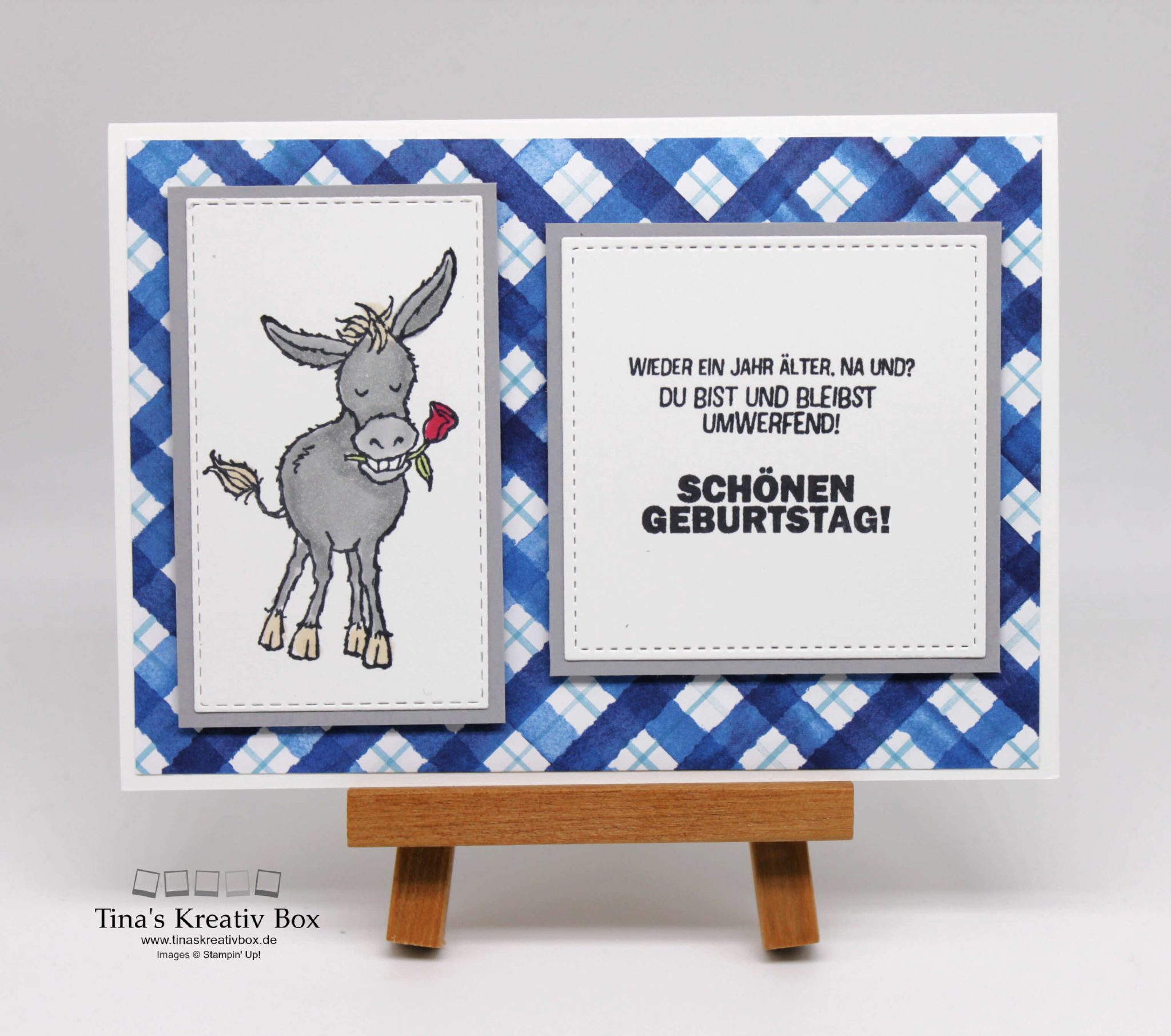 Geburtstagskarte mit Esel – tinaskreativbox